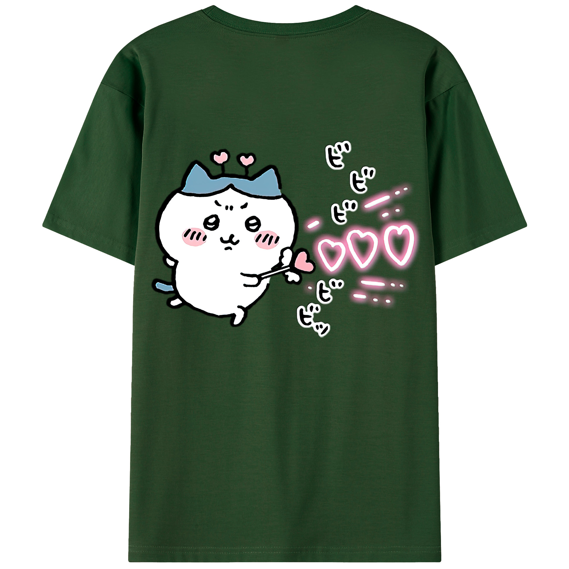 （画像用） ちいかわ ハチワレ Chii-kawa hachiware 綿100％半袖Tシャツ（背面プリント）